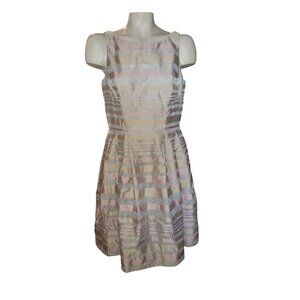 Jessica Howard Striped Sleeveless Knee-Length‎ Fit & Flare Dress 10 glam prom